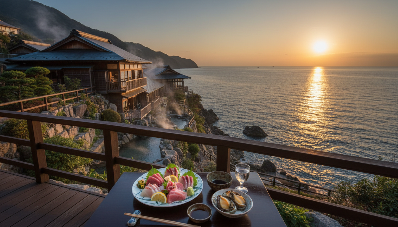 石花海は「美味しい魚が自慢の」絶景温泉宿です