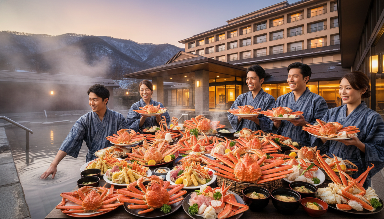 関東の蟹食べ放題ホテルは、温泉と食事の最高のコンビネーション